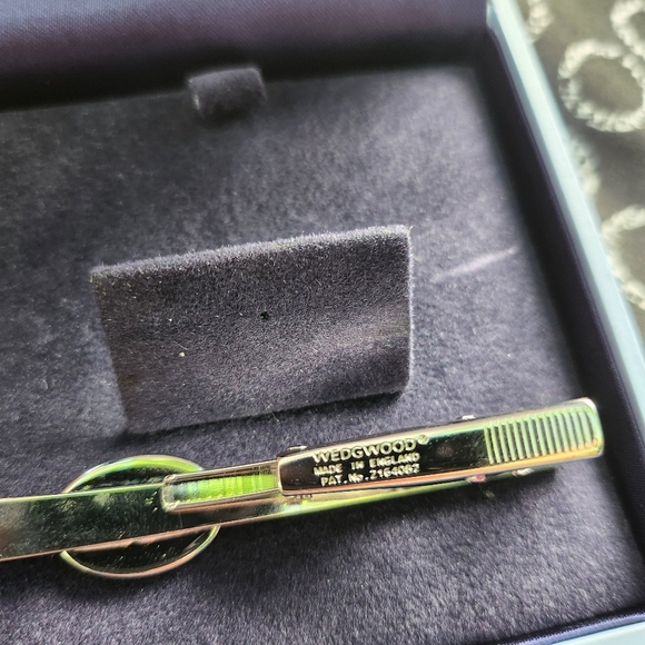 Wedgwood Blue/white Jasperware Clip Bar Pin 👔 #03 - Picture 3 of 7